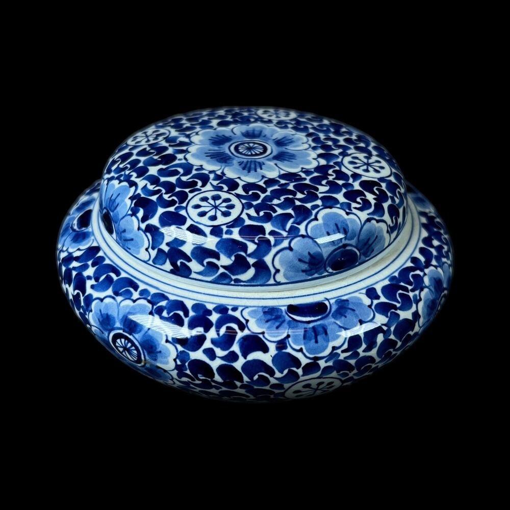 Royal Delft Bonbonniere H FL CA Jewelry Trinket Box Porcelain vintage bowl 1956